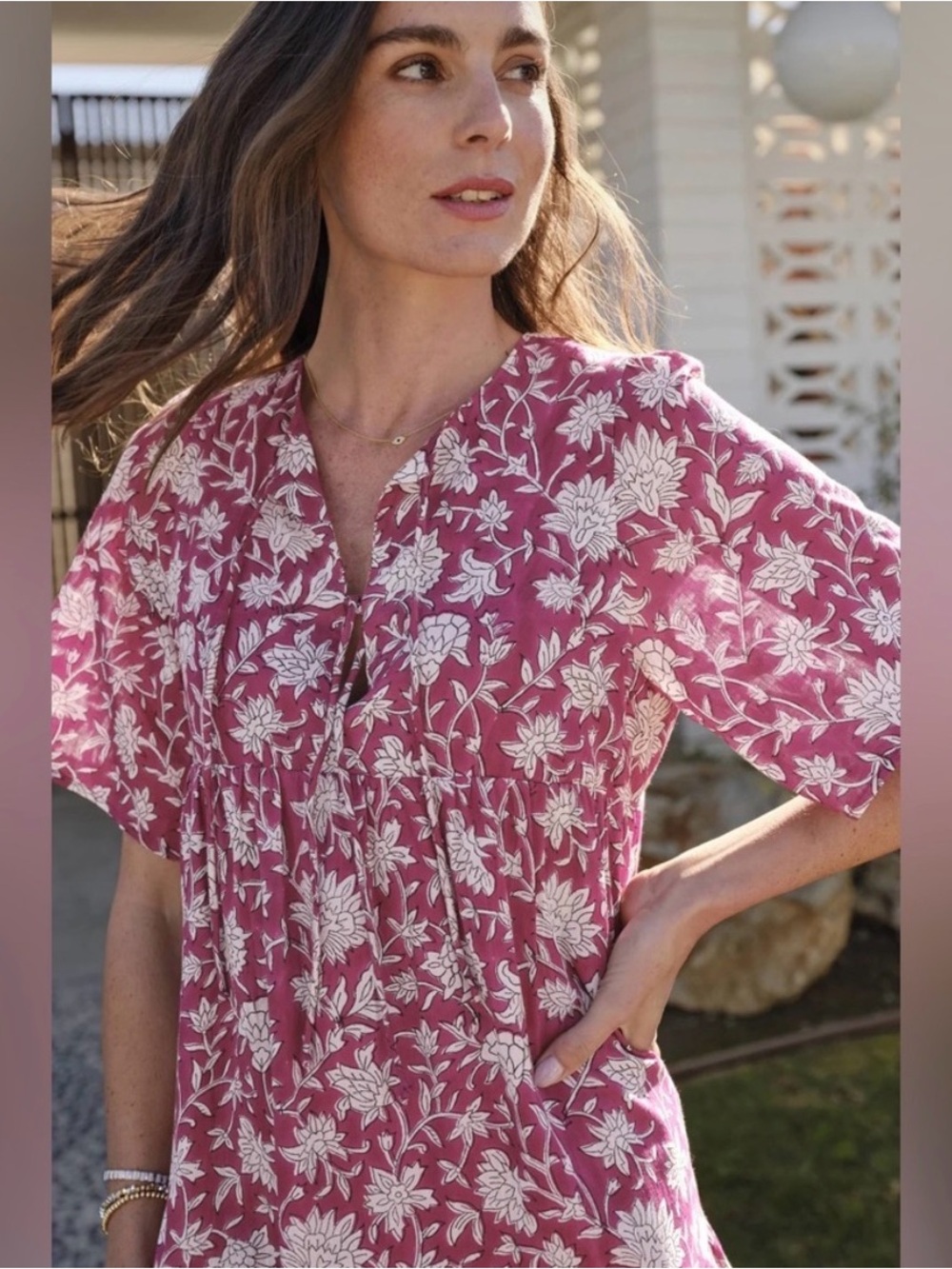 Love Tomas Emerson Fry Isla Dress in Sangria Print size Small NWOT - Picture 2 of 6